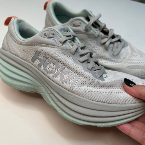 HOKA Bondi 8 Stardust Aqua Breeze Sneakers - Picture 2 of 7